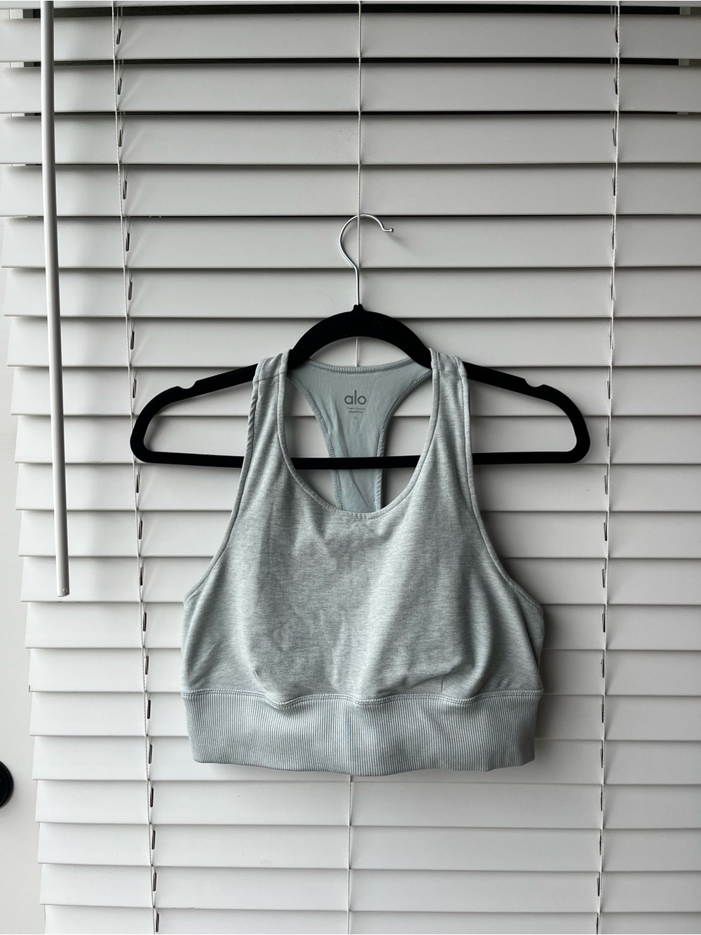 ALO Yoga Light Gray Racerback Sports Bra